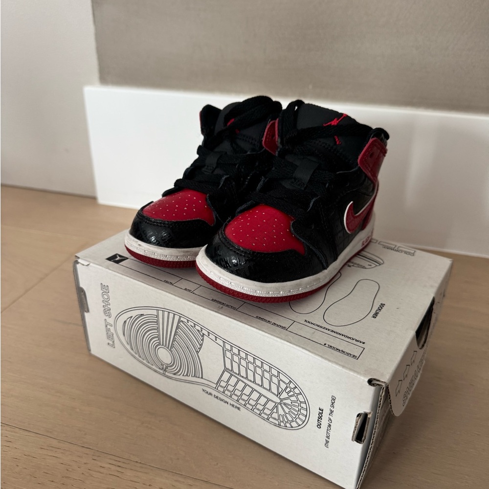 Kids Black and Red High-Top Sneakers Jordan